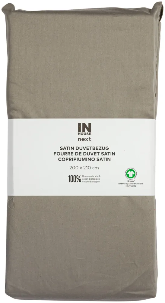Inhouse Duvet Gots Satin 200x210 taupe