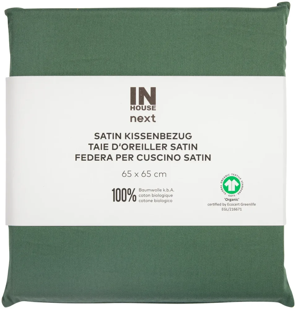 Inhouse Kissen Gots Satin 65x65 gras