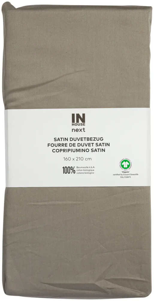 Inhouse Duvet Gots Satin 160x210 taupe