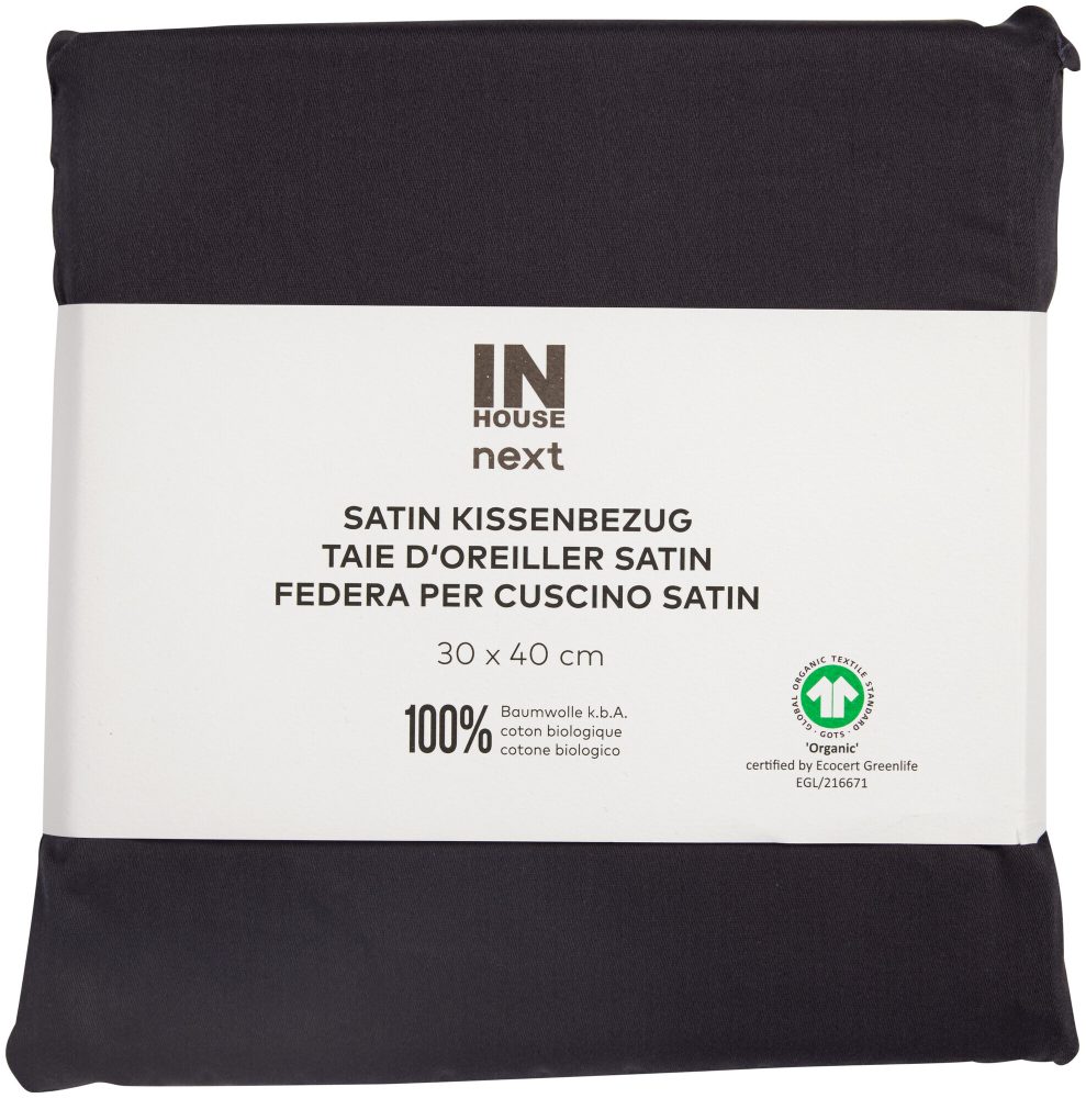 Inhouse Kissen Gots Satin 30x40 anthrazit