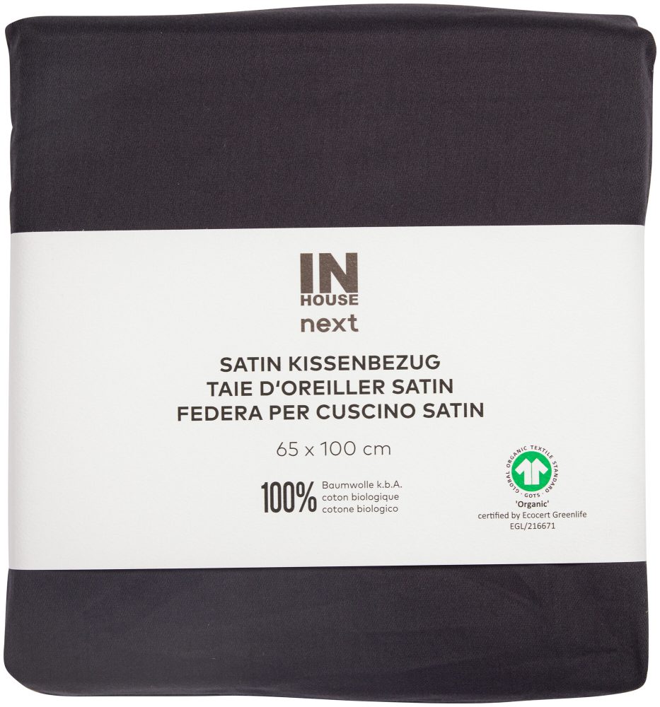 Inhouse Kissen Gots Satin 65x100 anthrazit