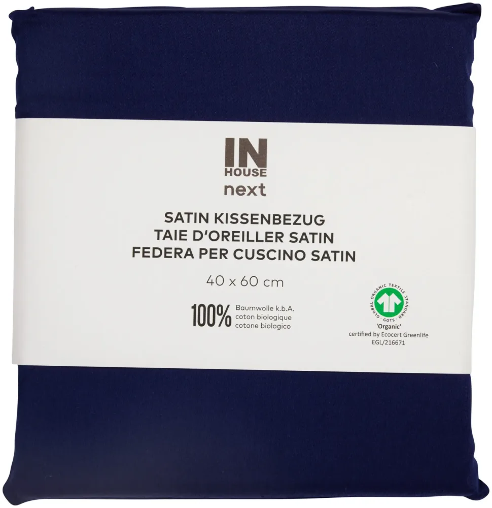 Inhouse Kissen Gots Satin 40x60 marine