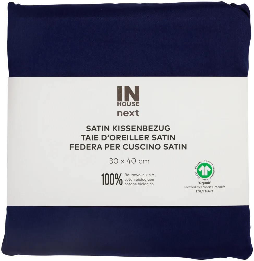 Inhouse Kissen Gots Satin 30x40 marine