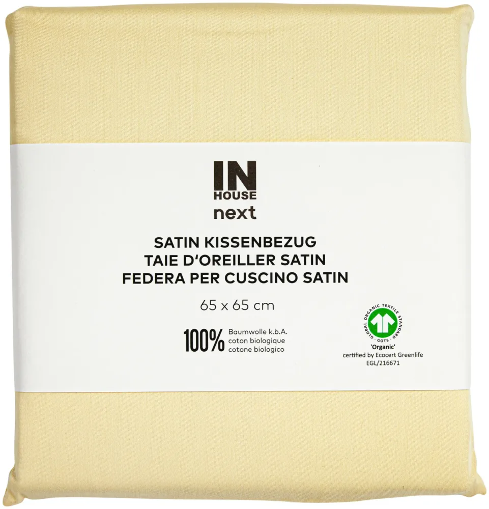Inhouse Kissen Gots Satin 65x65 kamille