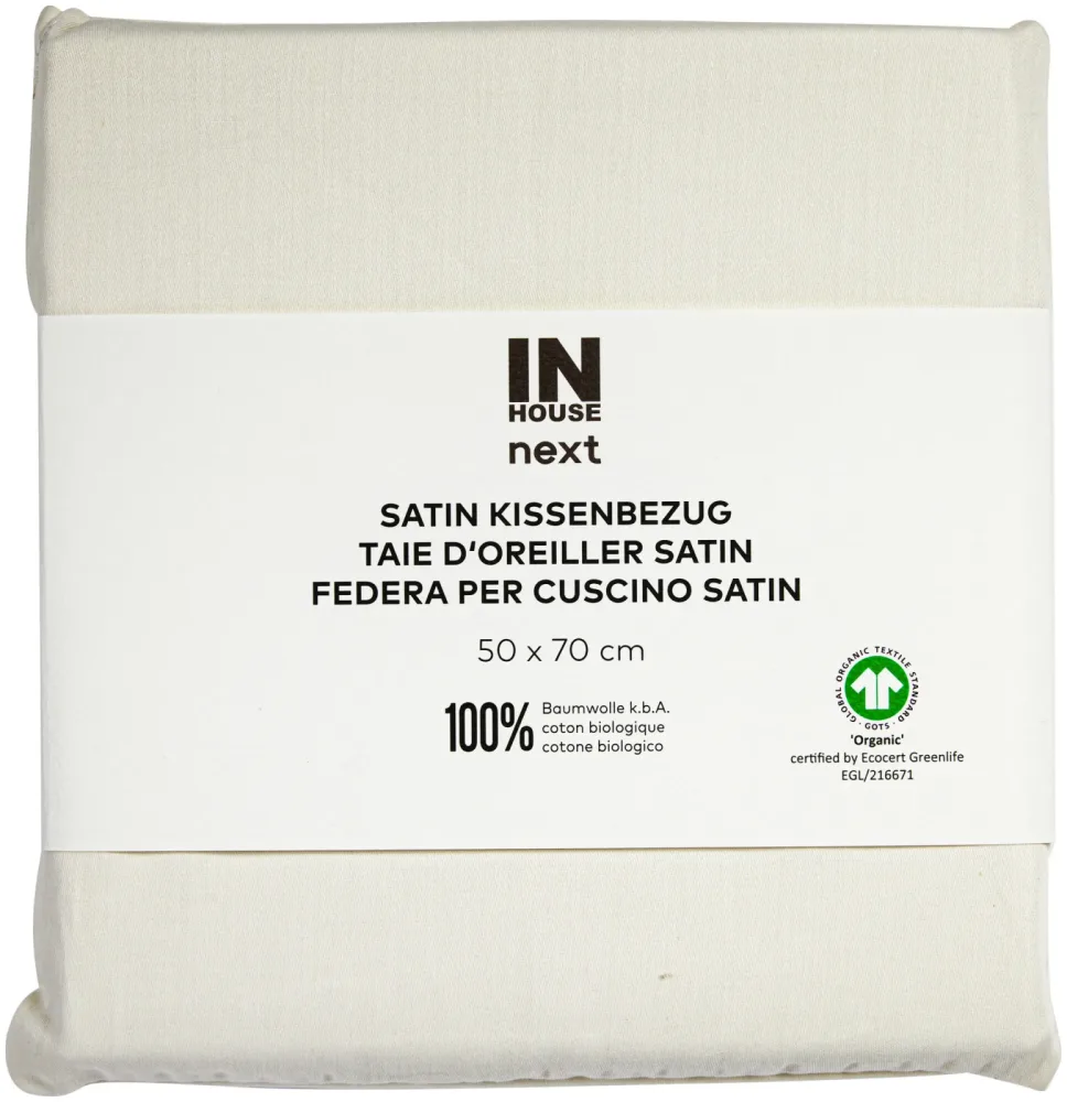 Inhouse Kissen Gots Satin 50x70 ecru