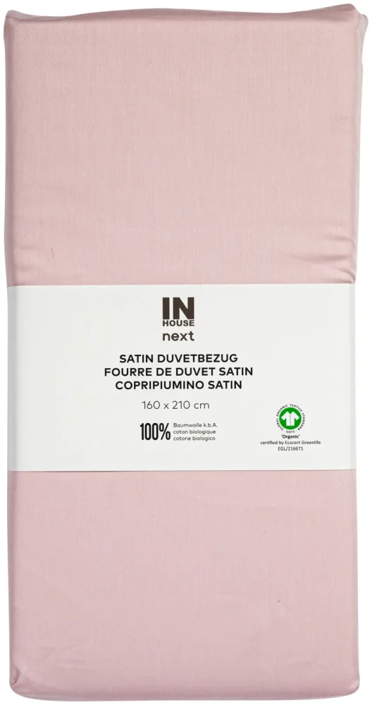 Inhouse Duvet Gots Satin 160x210 rosa