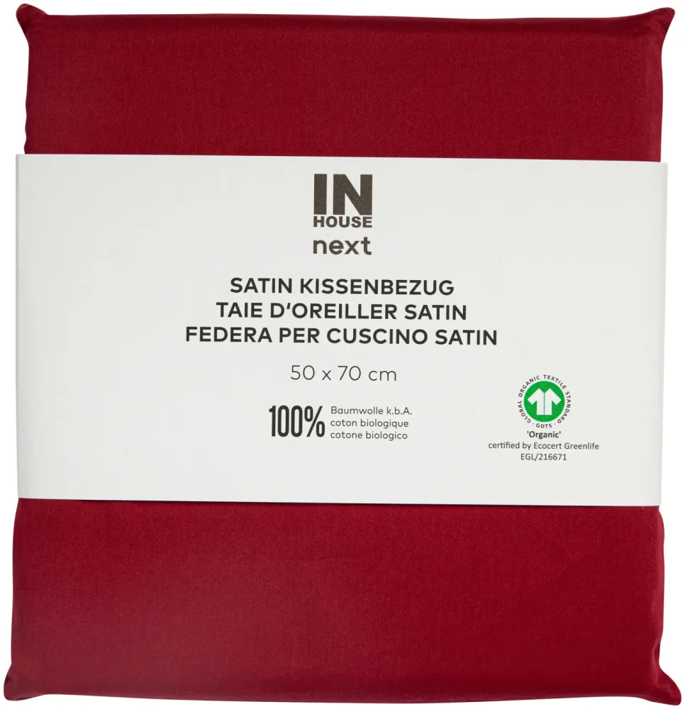 Inhouse Kissen Gots Satin 50x70 bordeaux