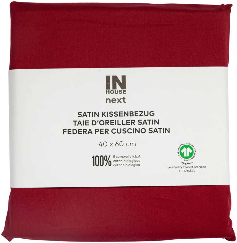 Inhouse Kissen Gots Satin 40x60 bordeaux