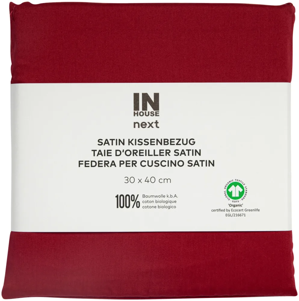 Inhouse Kissen Gots Satin 30x40 bordeaux