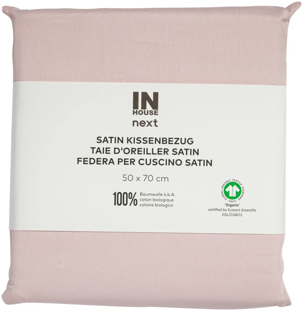Inhouse Kissen Gots Satin 50x70 rosa