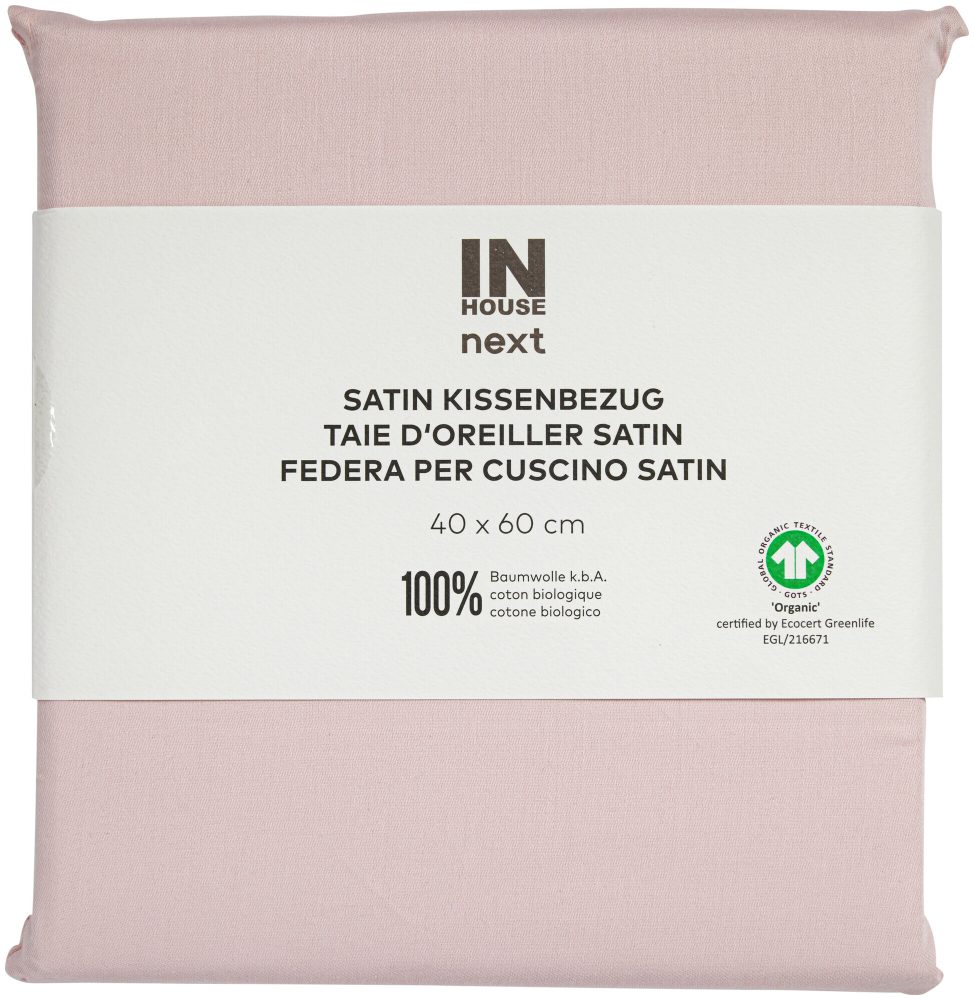 Inhouse Kissen Gots Satin 40x60 rosa