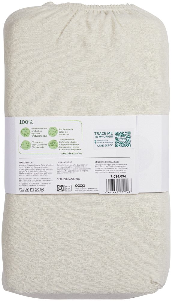 Naturaline Textil Bio Fixl. Frotte 180x200 kitt