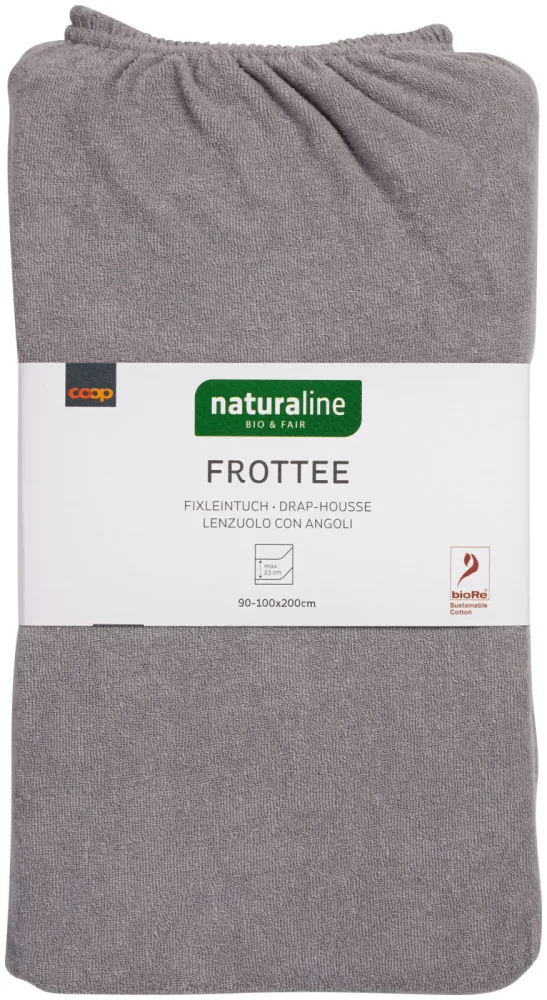 Naturaline Textil Bio Fixl. Frotte 90x200 grau