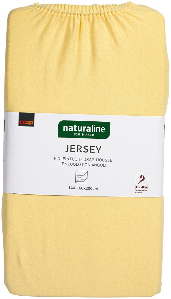 Naturaline Textil Bio Fixl. Jersey 160x200 hellgelb