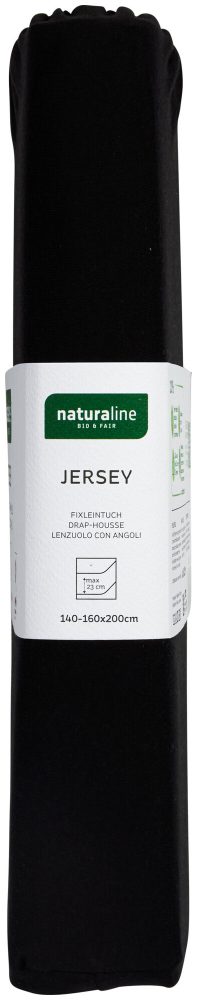 Naturaline Textil Bio Fixl. Jersey 160x200 schwarz