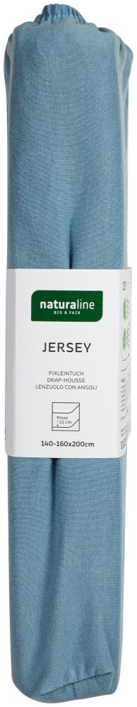 Naturaline Textil Bio Fixl. Jersey 160x200 hellblau