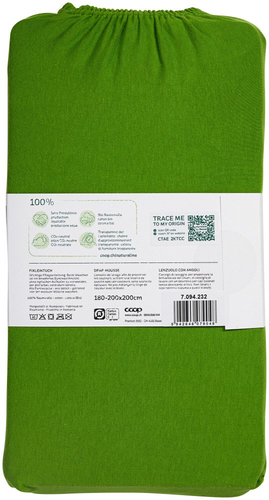 Naturaline Textil Bio Fixl. Jersey 180x200 kiwi