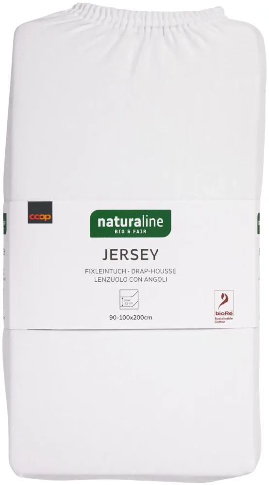 Naturaline Textil Bio Fixl. Jersey 90x200 weiss