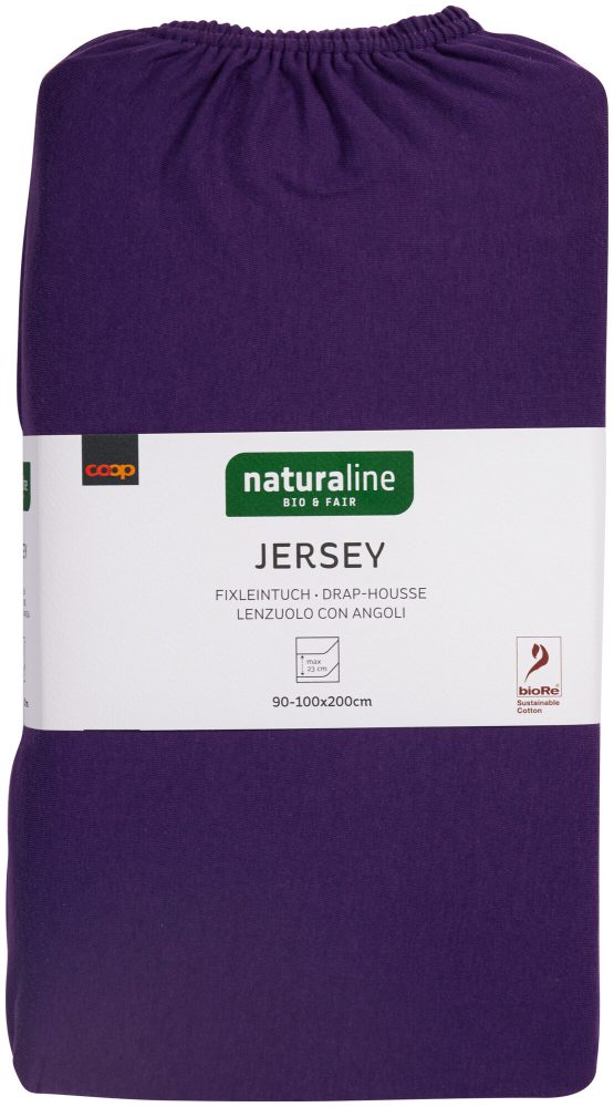 Naturaline Textil Bio Fixl. Jersey 90x200 violet