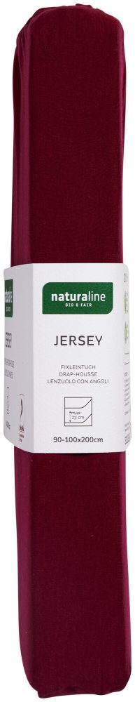 Naturaline Textil Bio Fixl. Jersey 90x200 bordo
