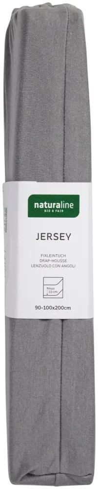 Naturaline Textil Bio Fixl. Jersey 90x200 grau