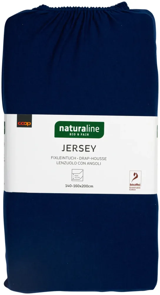 Naturaline Textil Bio Fixl. Jersey 160x200 navy
