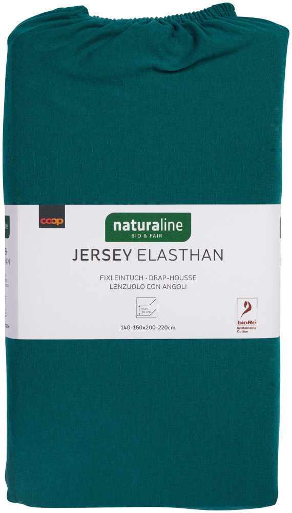 Naturaline Textil Bio Fixl. Jersey EA 160x200 petrol