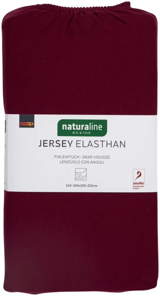 Naturaline Textil Bio Fixl. Jersey EA 160x200 bordo