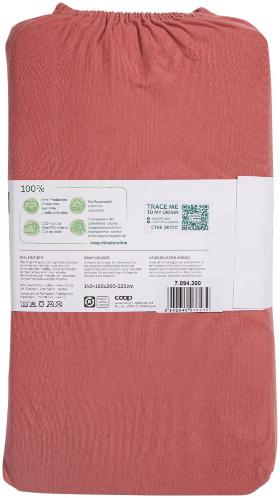 Naturaline Textil Bio Fixl. Jersey EA 160x200 altrosa