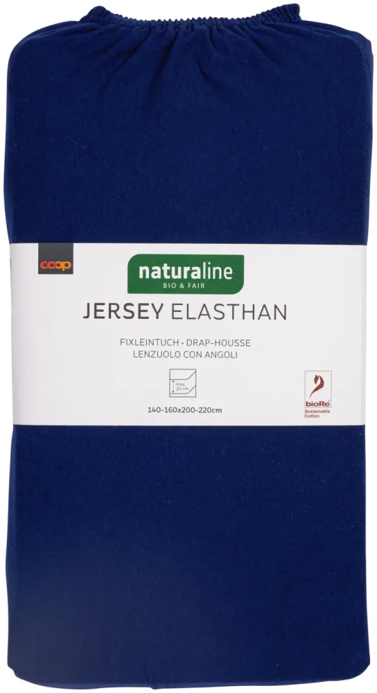 Naturaline Textil Bio Fixl. Jersey EA 160x200 navy