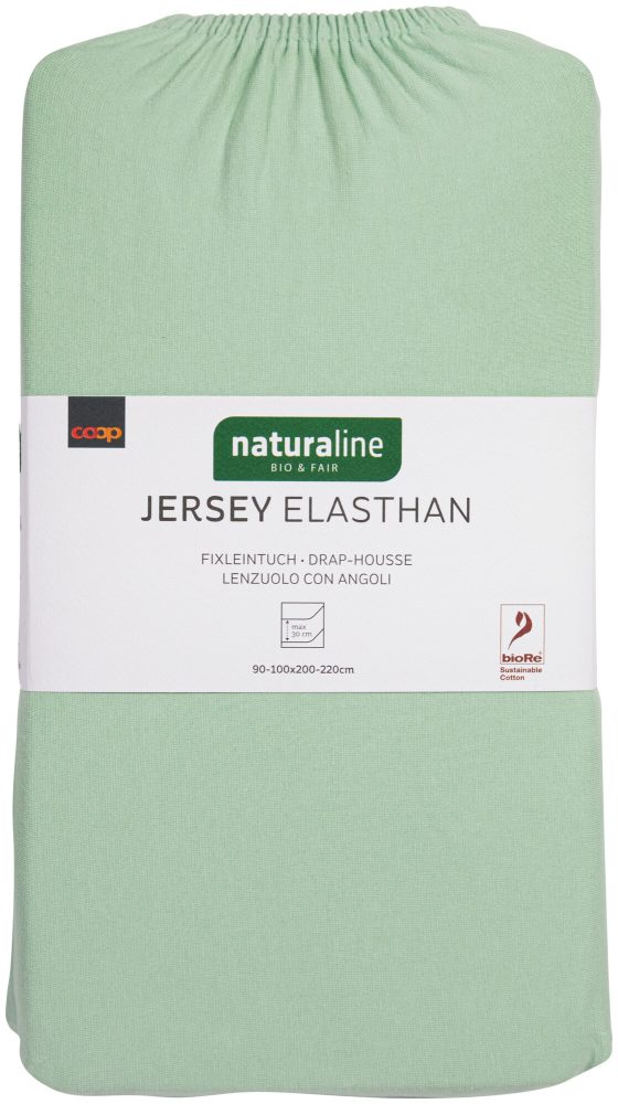 Naturaline Textil Bio Fixl. Jersey EA 90x200 lindengrün