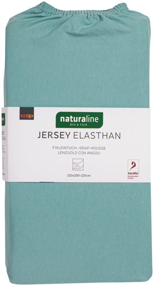 Naturaline Textil Bio Fixl. Jersey EA 120x200 aqua