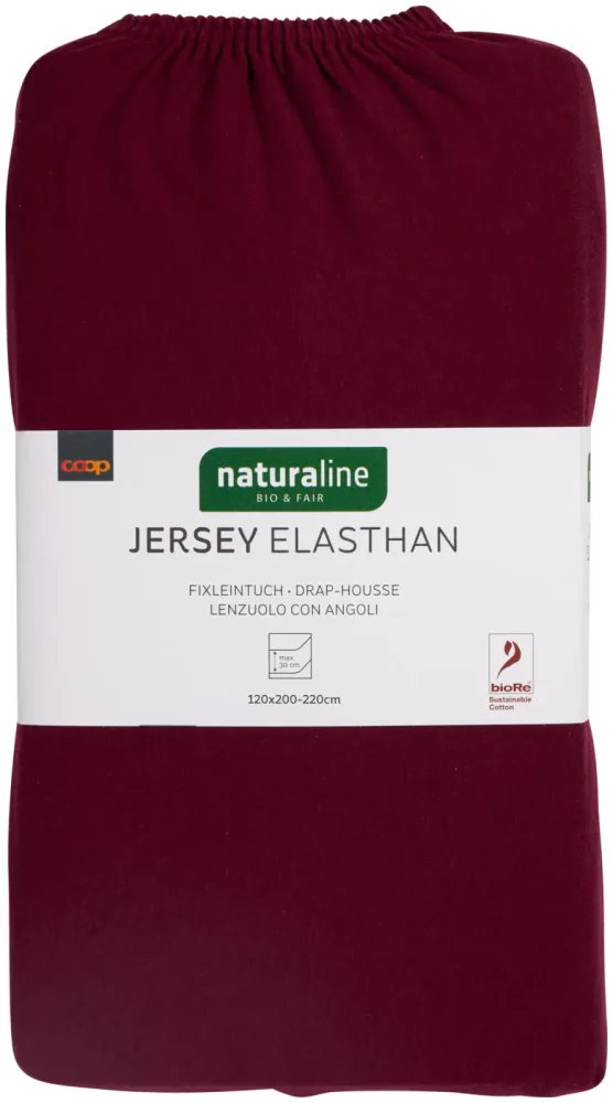 Naturaline Textil Bio Fixl. Jersey EA 120x200 bordo
