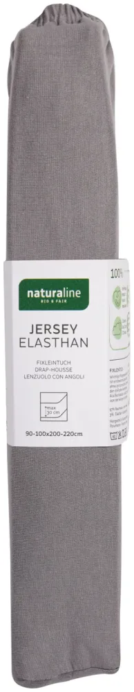 Naturaline Textil Bio Fixl. Jersey EA 90x200 grau