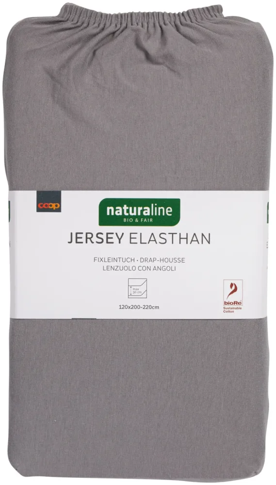 Naturaline Textil Bio Fixl. Jersey EA 120x200 grau