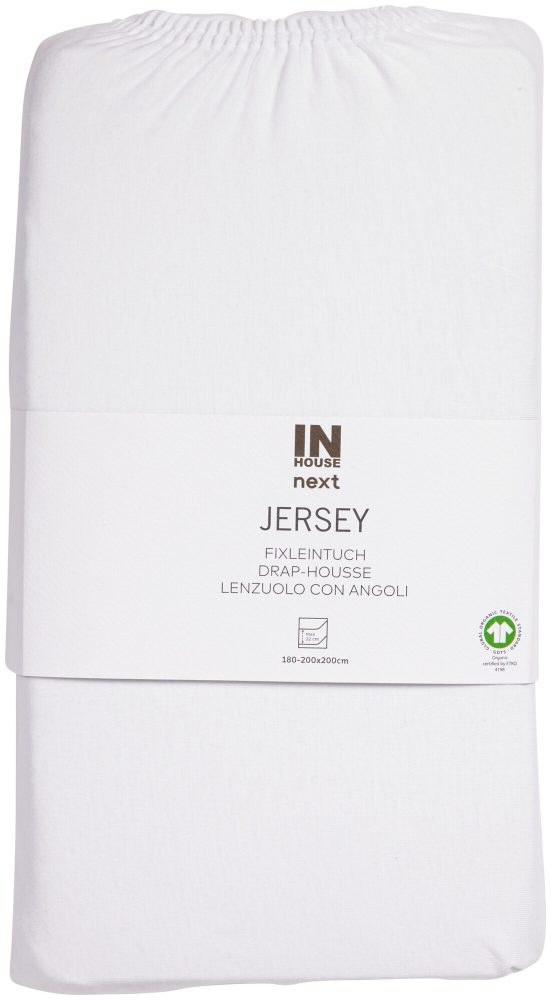 Inhouse Fixleintuch Gots Jersey 180x200 weiss