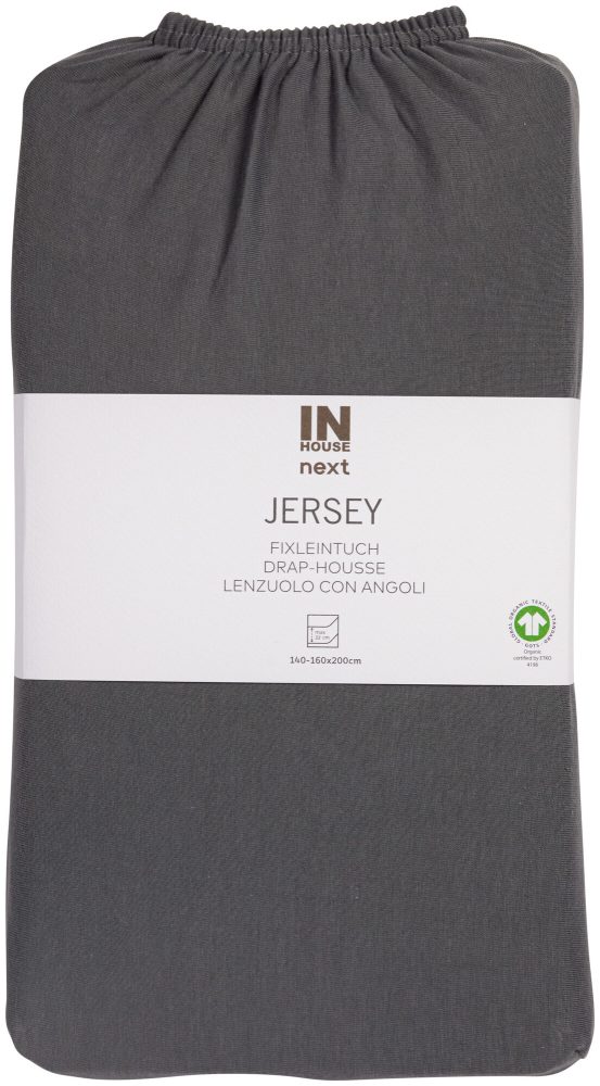 Inhouse Fixleintuch Gots Jersey 160x200 anthrazit