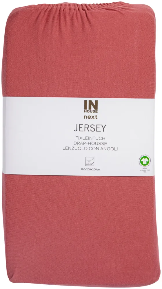 Inhouse Fixleintuch Gots Jersey 180x200 rosa