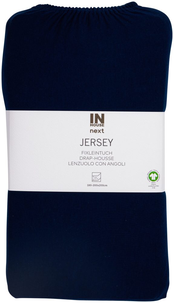 Inhouse Fixleintuch Gots Jersey 180x200 marine