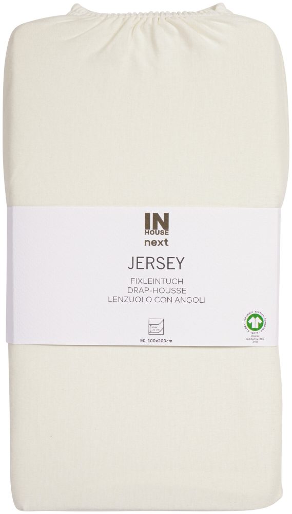 Inhouse Fixleintuch Gots Jersey 90x200 offwhite