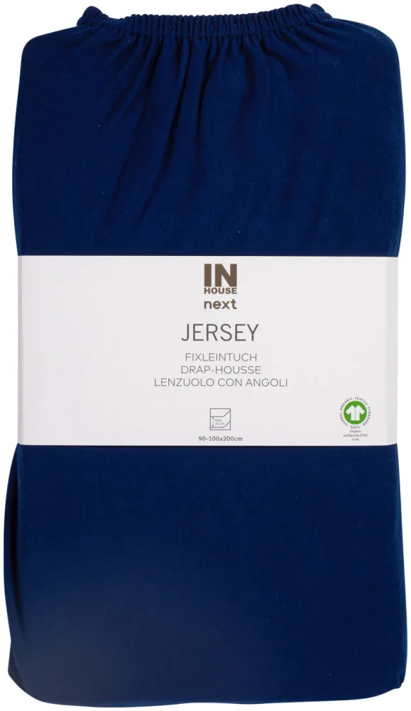Inhouse Fixleintuch Gots Jersey 90x200 marine
