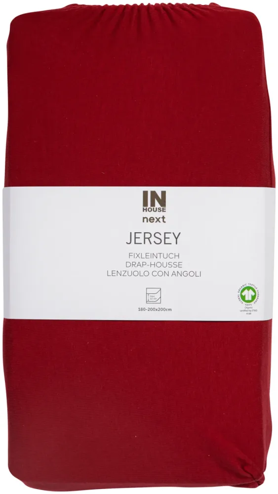 Inhouse Fixleintuch Gots Jersey 180x200 rot