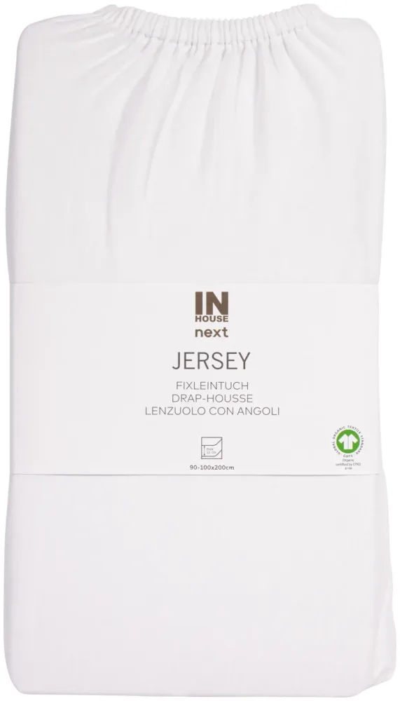 Inhouse Fixleintuch Gots Jersey 90x200 weiss