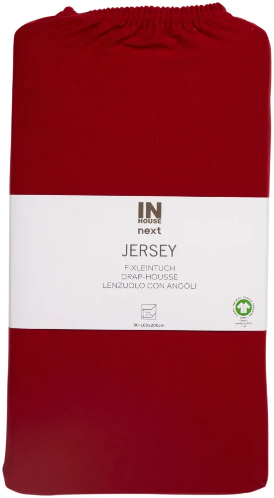 Inhouse Fixleintuch Gots Jersey 90x200 rot