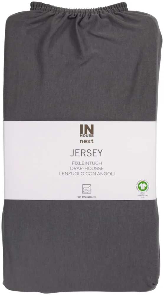 Inhouse Fixleintuch Gots Jersey 90x200 anthrazit