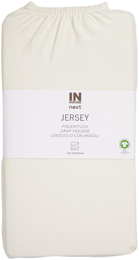 Inhouse Fixleintuch Gots Jersey 160x200 offwhite