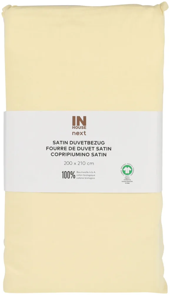 Inhouse Duvet Gots Satin Paspel 200x210 vanille
