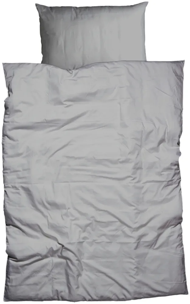Inhouse Duvet Gots Satin Paspel 160x210 silbergrau