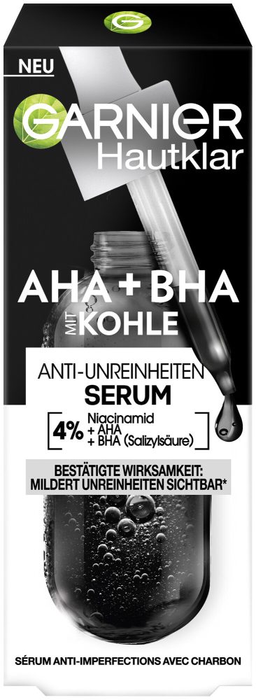 Garnier - Hautklar Anti-Unreinheiten Serum mit Kohle und 4% Niacinamid + AHA + BHA (Salizylsäure), 30 ml