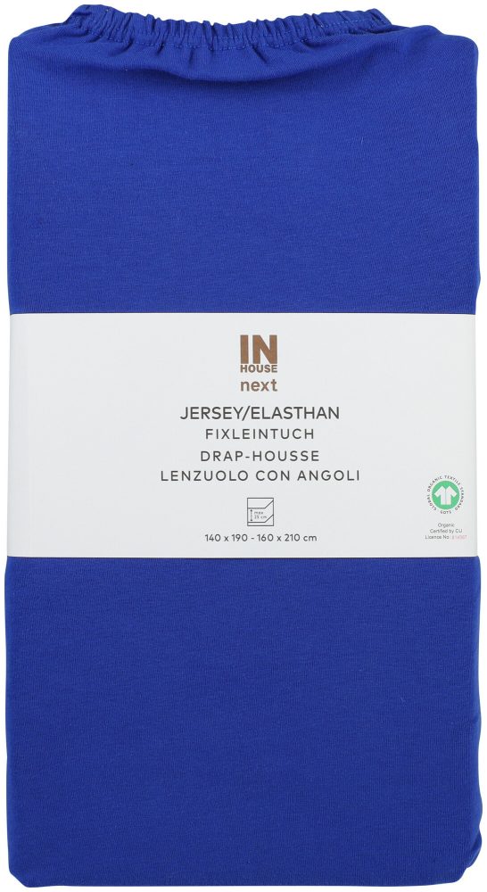 Inhouse Fixleintuch Gots Jersey Elasthan 140x210 royal